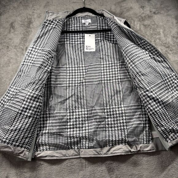 Kim Rogers Women NWT Vest Quilted Puffer Full Zip Pockets Layering New Gray XL - Picture 3 of 9